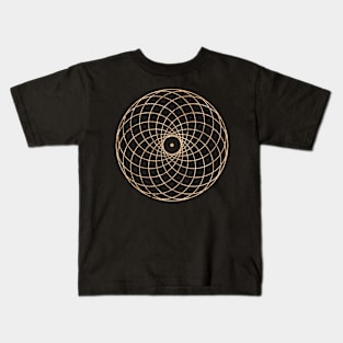 Gold Geometric Glyph Mandala Sigil Rune Sign Seal  -  353 Kids T-Shirt